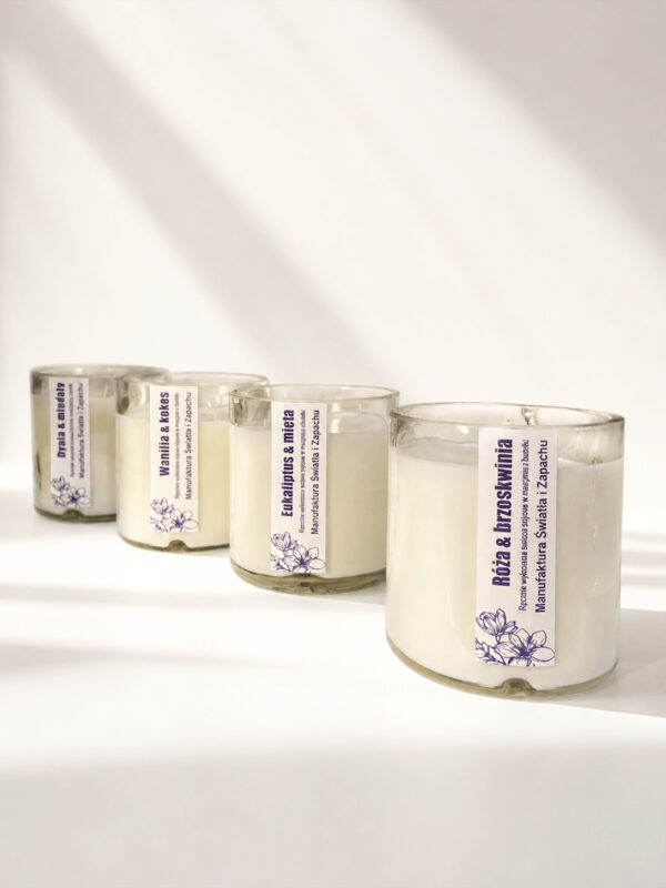 Świeca w białej butelce - STANDARD - 250 g - wybierz zapach